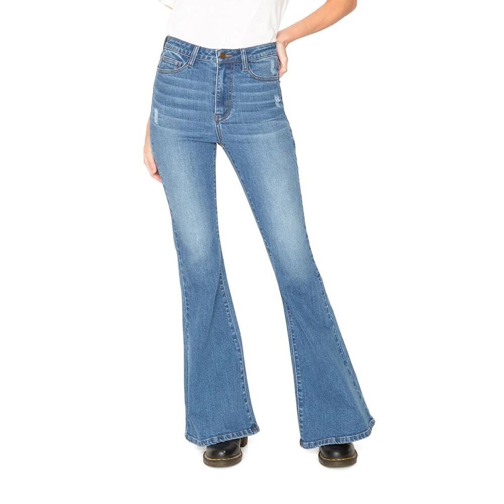 SANDRINE ROSE Super Flare Wide Leg Jeans in Rock NWT Size 27